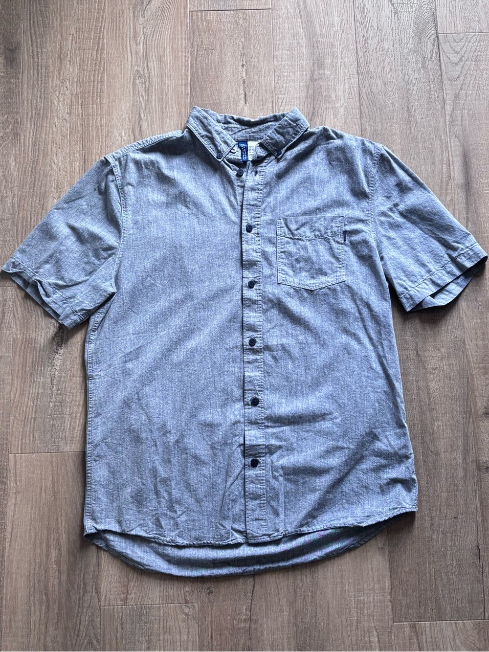 H&M Button Down Shortsleeve Shirt in Grey